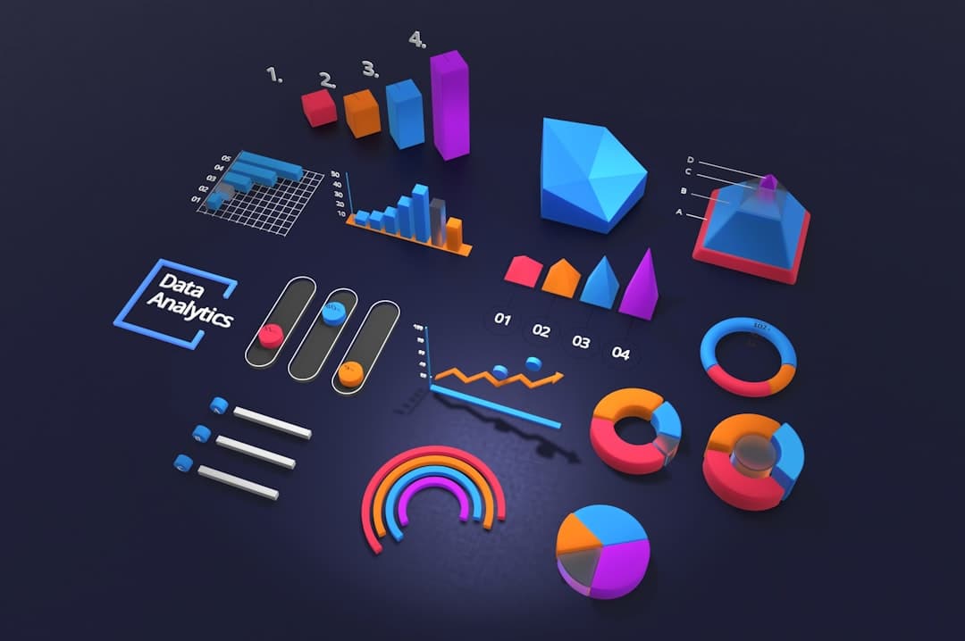 Data charts and analytics on a presentation screen